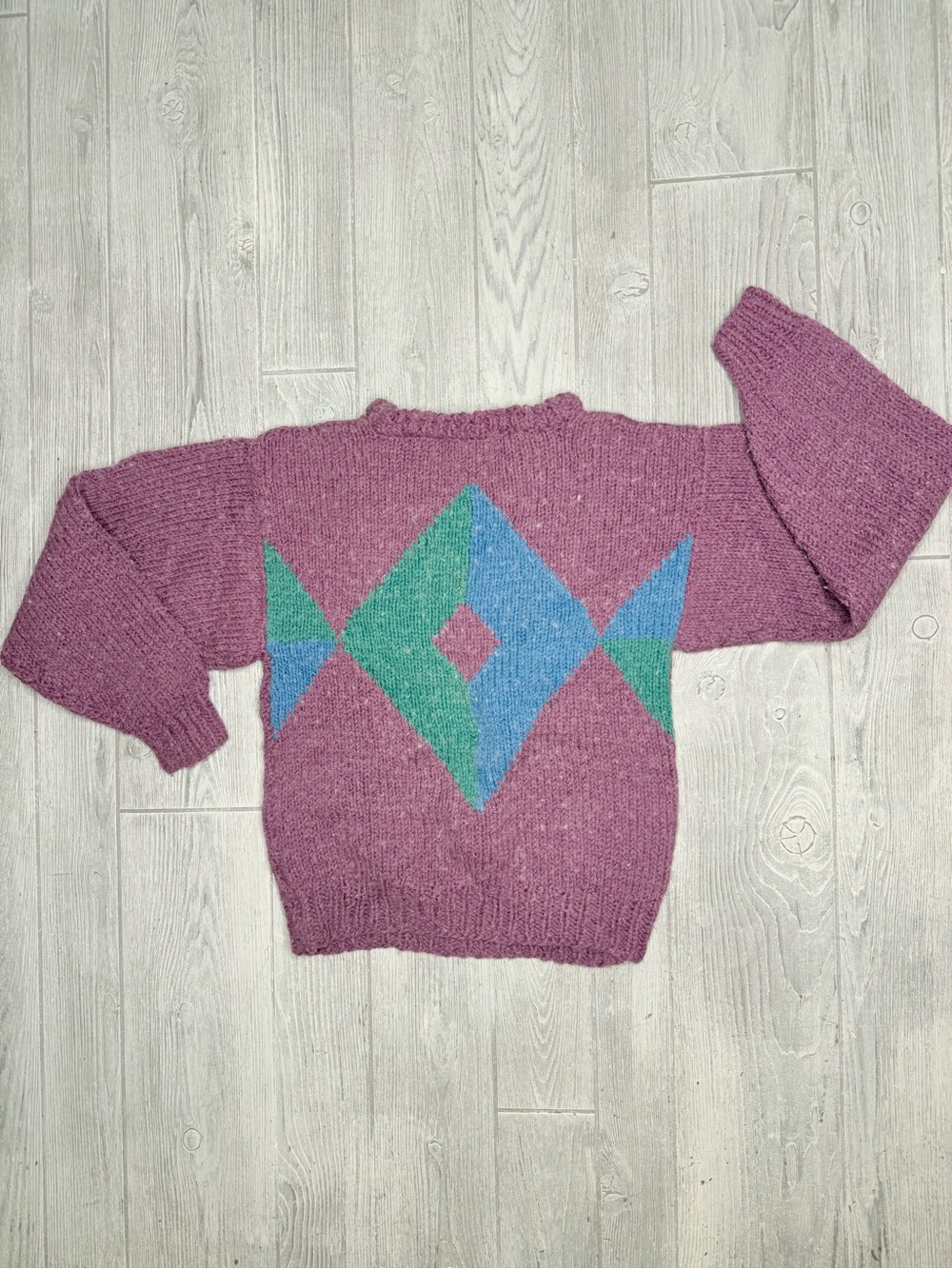 Vintage hand made knit crochet long sleeve sweater small / medium